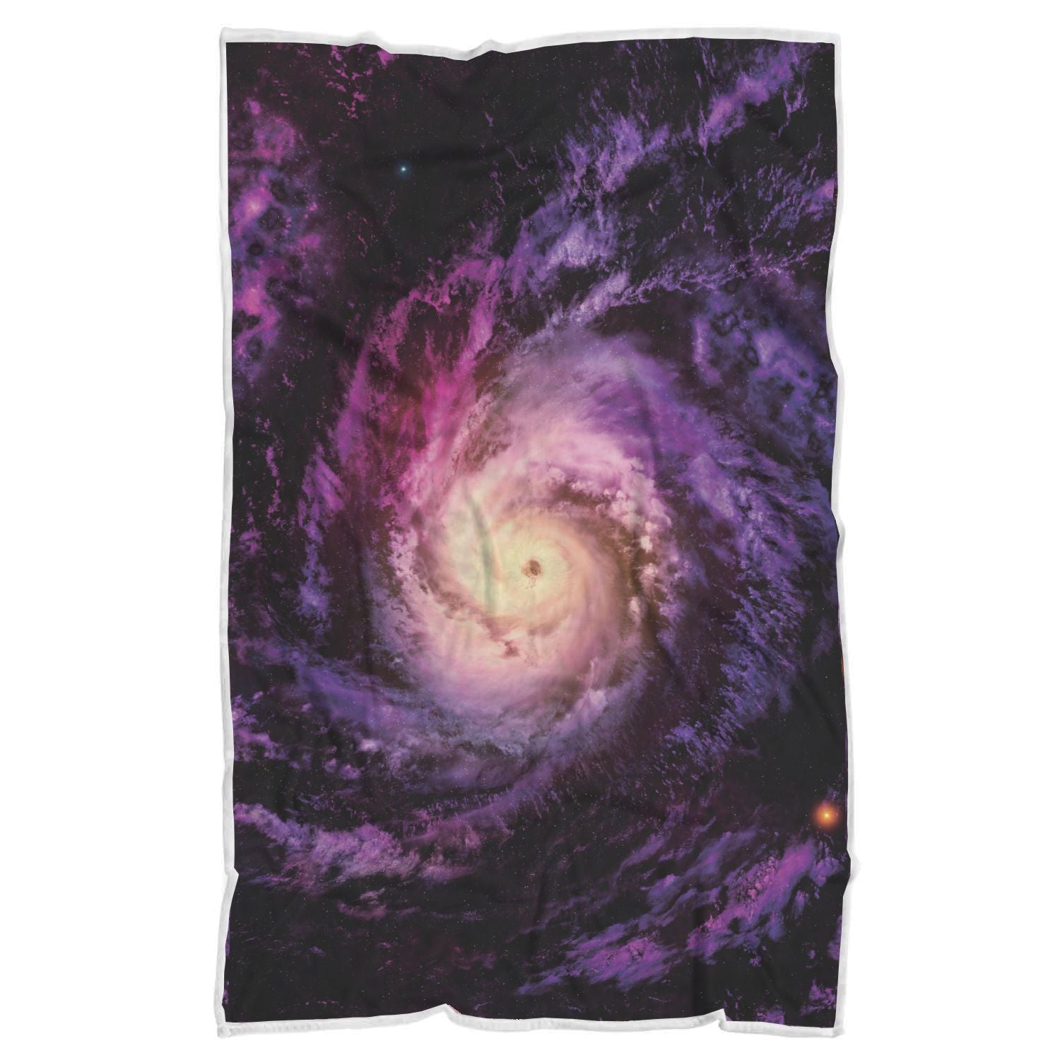 Purple Galaxy Space Spiral Cloud Print Sherpa Blanket