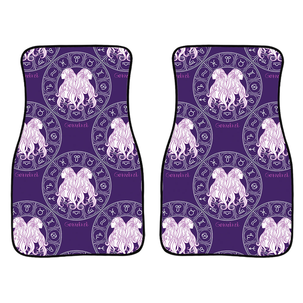 Purple Gemini Zodiac Pattern Print Front Car Floor Mats