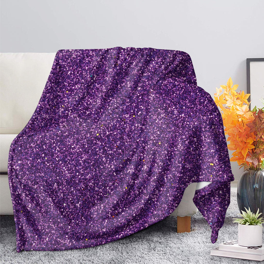 Purple Glitter Texture Print Blanket