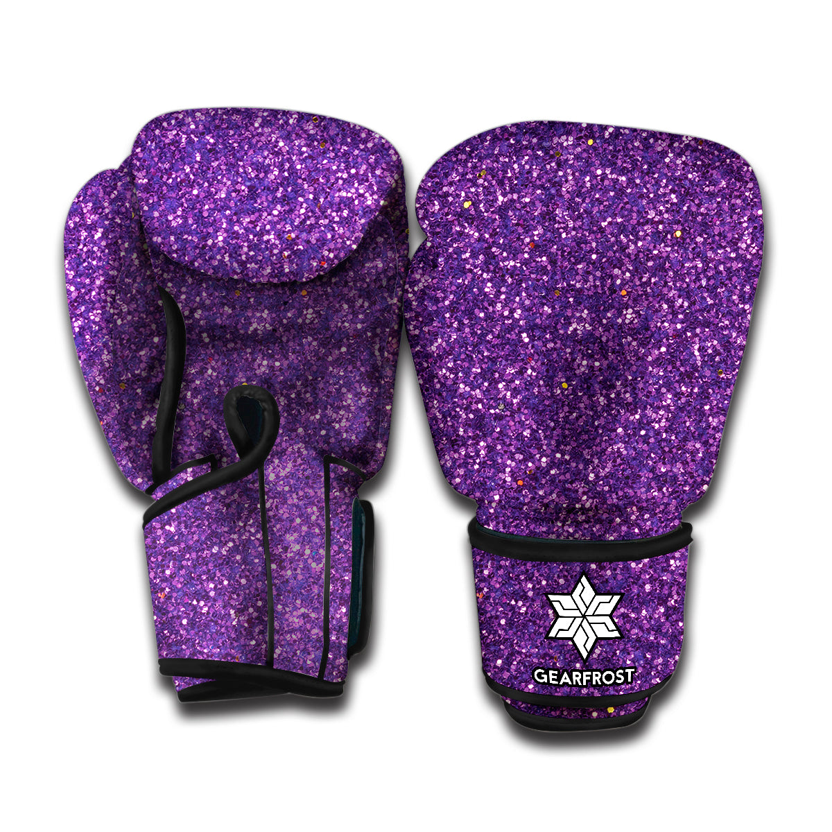 Purple Glitter Texture Print Boxing Gloves