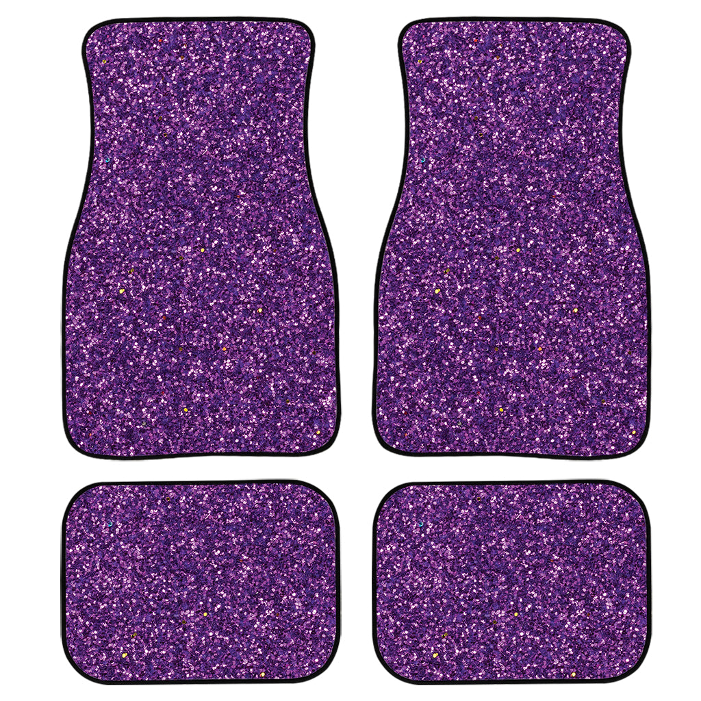 Purple Glitter Texture Print Front and Back Car Floor Mats