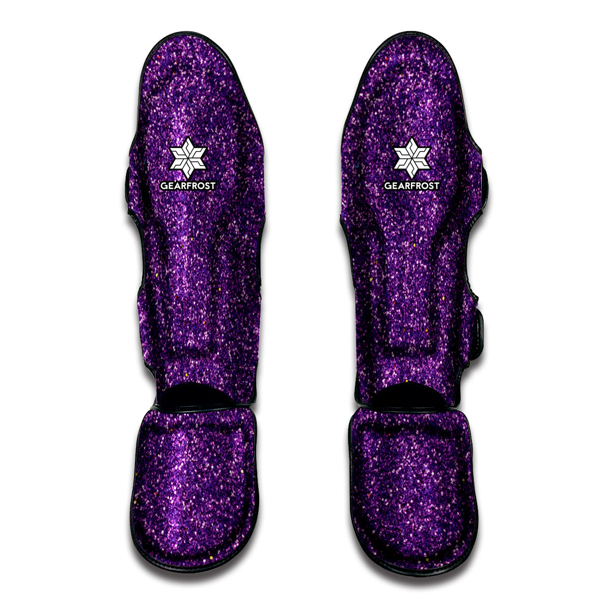 Purple Glitter Texture Print Muay Thai Shin Guards