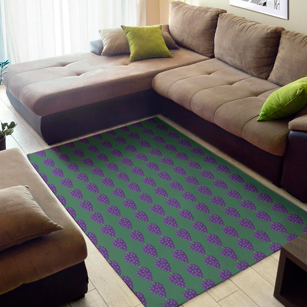 Purple Grape Pattern Print Area Rug