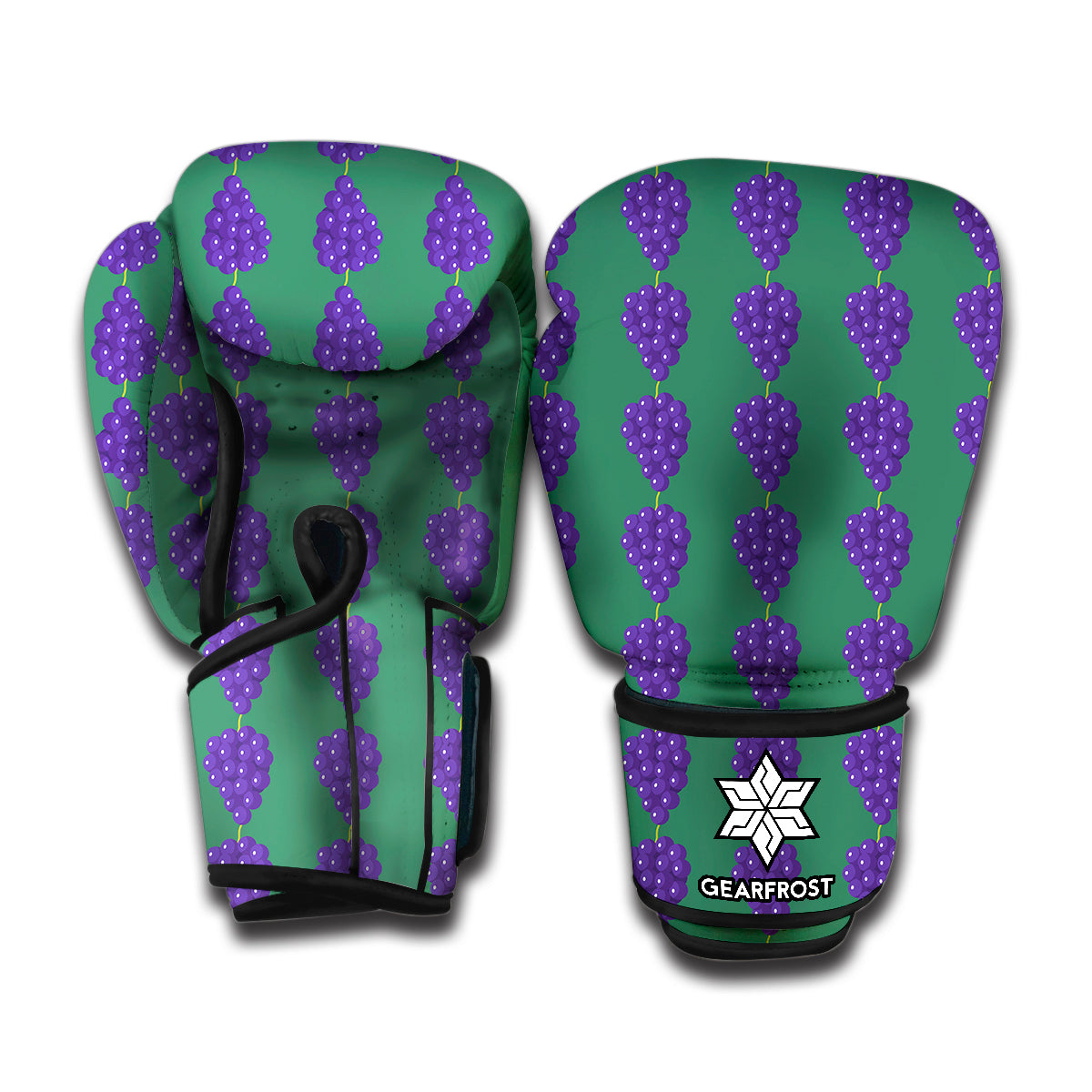 Purple Grape Pattern Print Boxing Gloves