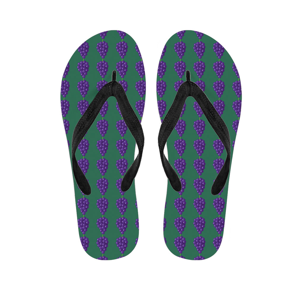 Purple Grape Pattern Print Flip Flops