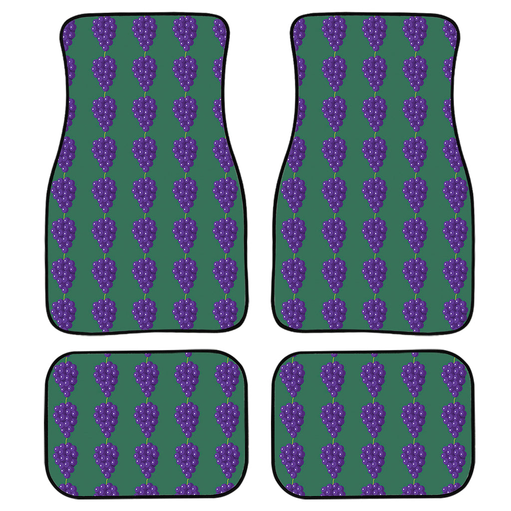 Purple Grape Pattern Print Front and Back Car Floor Mats