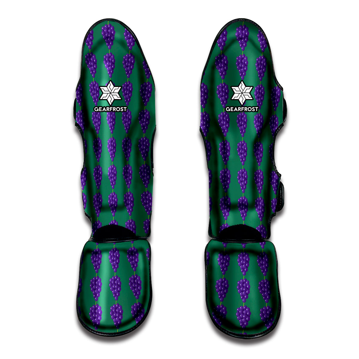 Purple Grape Pattern Print Muay Thai Shin Guards