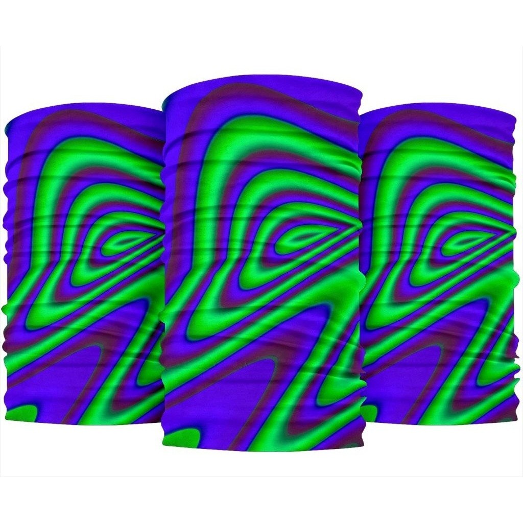 Purple Green Psychedelic Trippy Print 3-Pack Bandanas