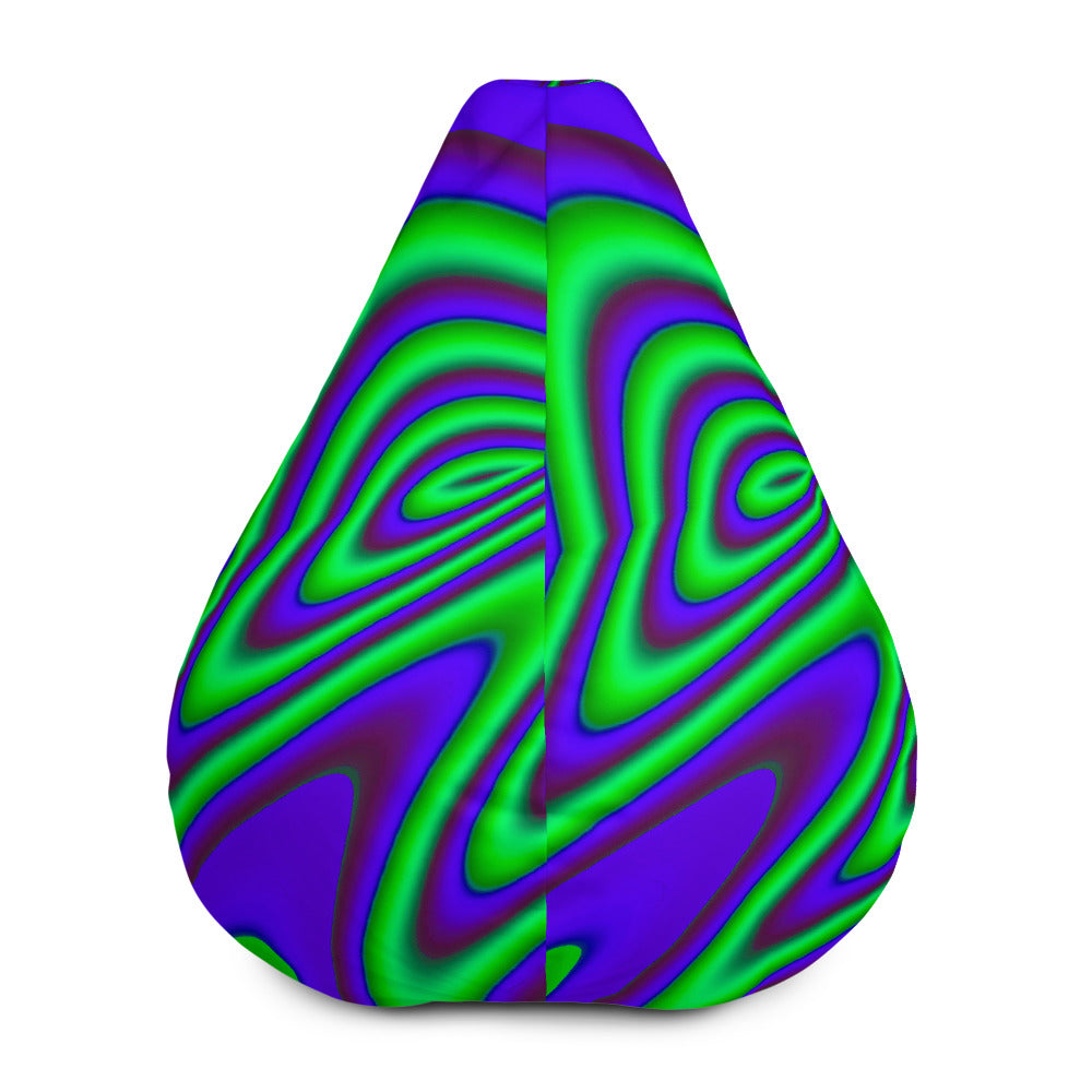 Purple Green Psychedelic Trippy Print Bean Bag Cover