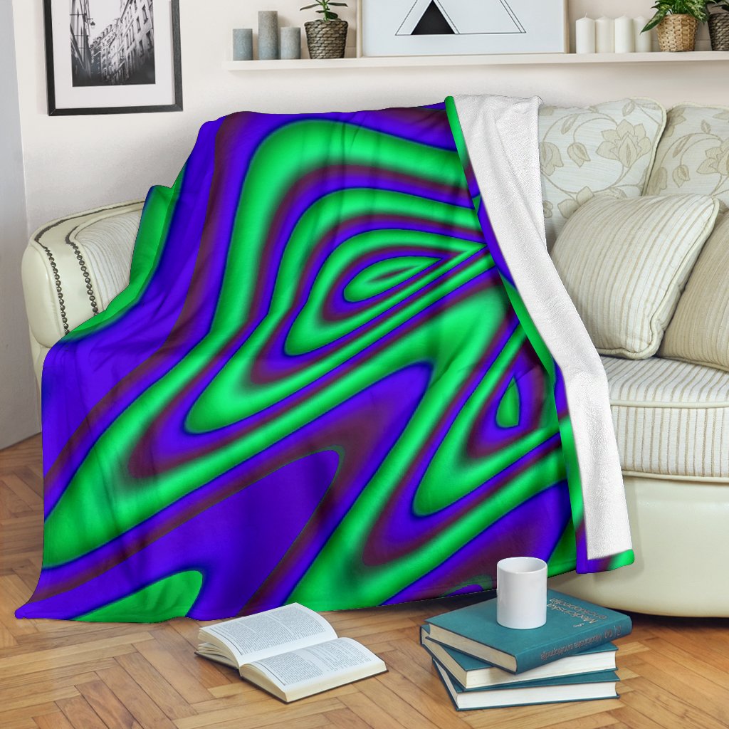 Purple Green Psychedelic Trippy Print Blanket