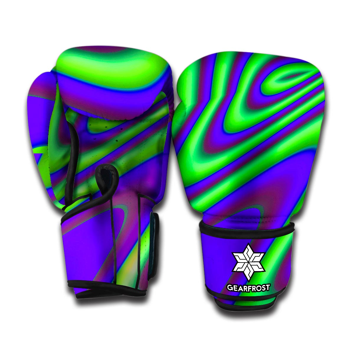 Purple Green Psychedelic Trippy Print Boxing Gloves