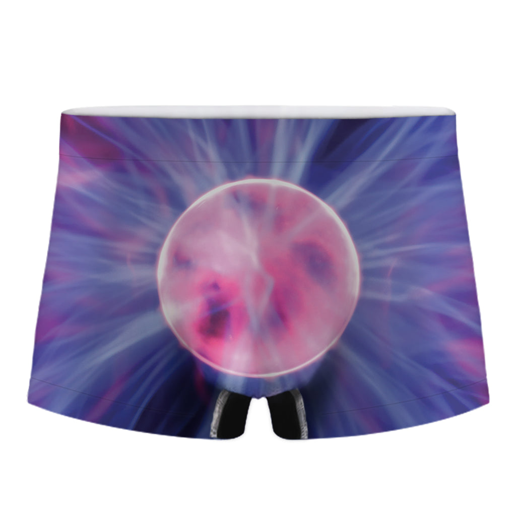 Purple Plasma Ball Print Men's Boxer Briefs