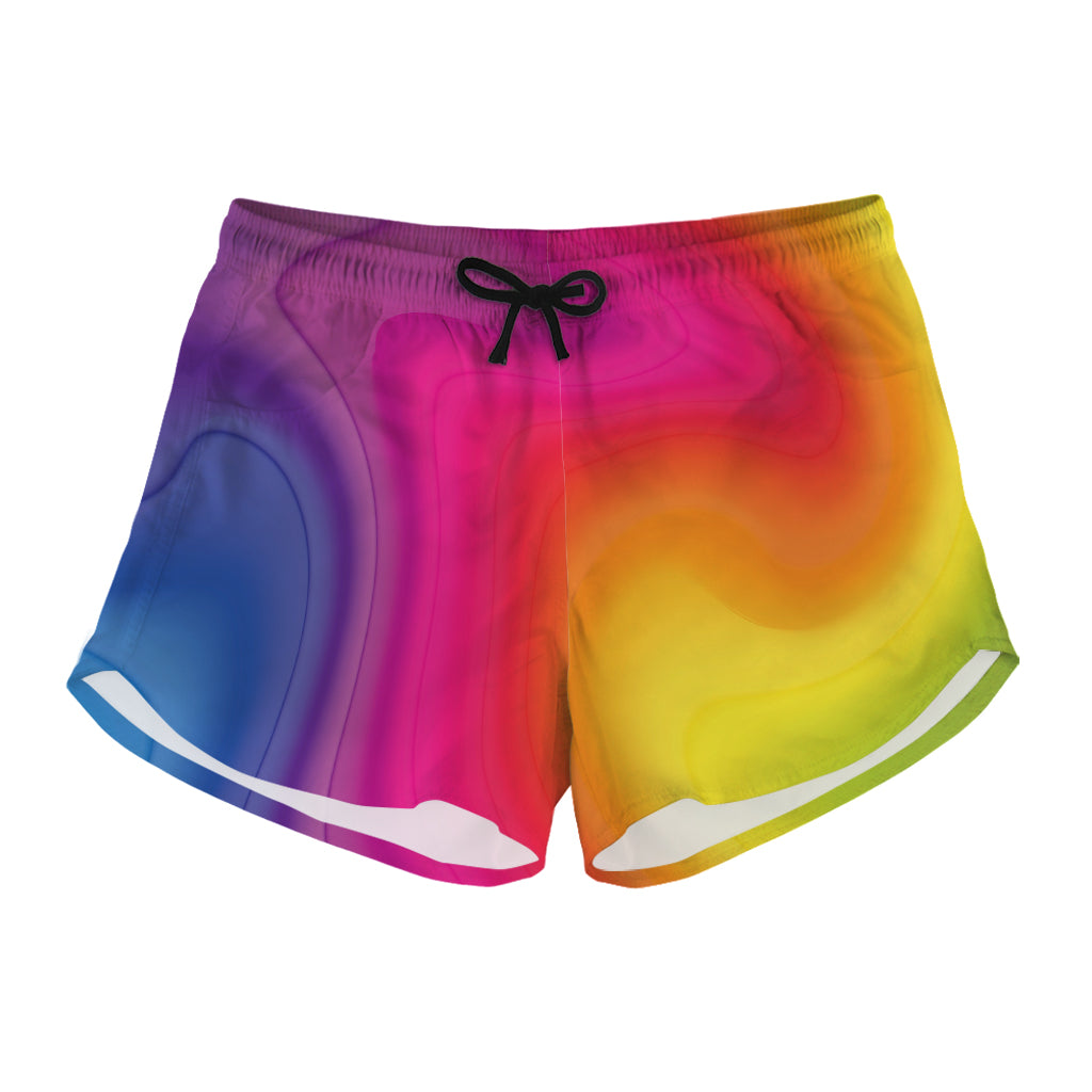 Rainbow Flow Print Women's Shorts