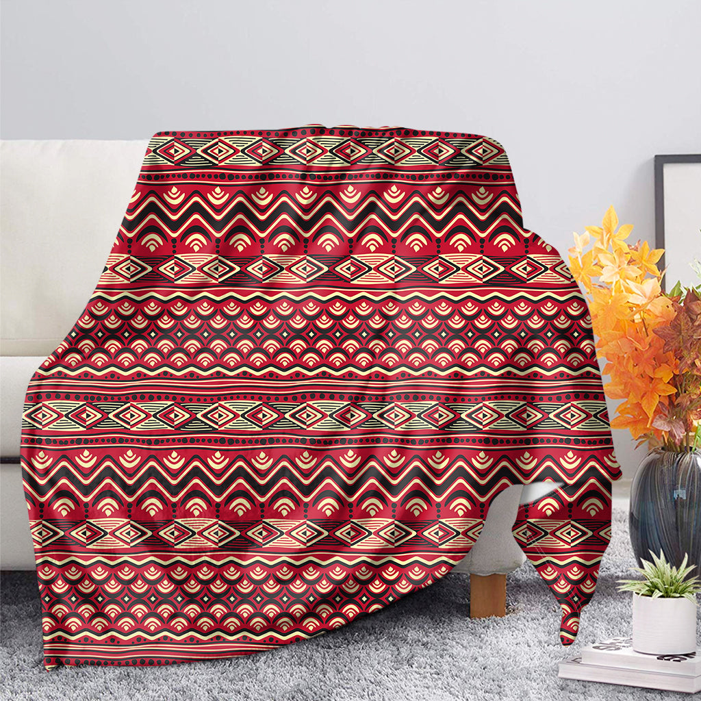 Red African Tribal Pattern Print Blanket