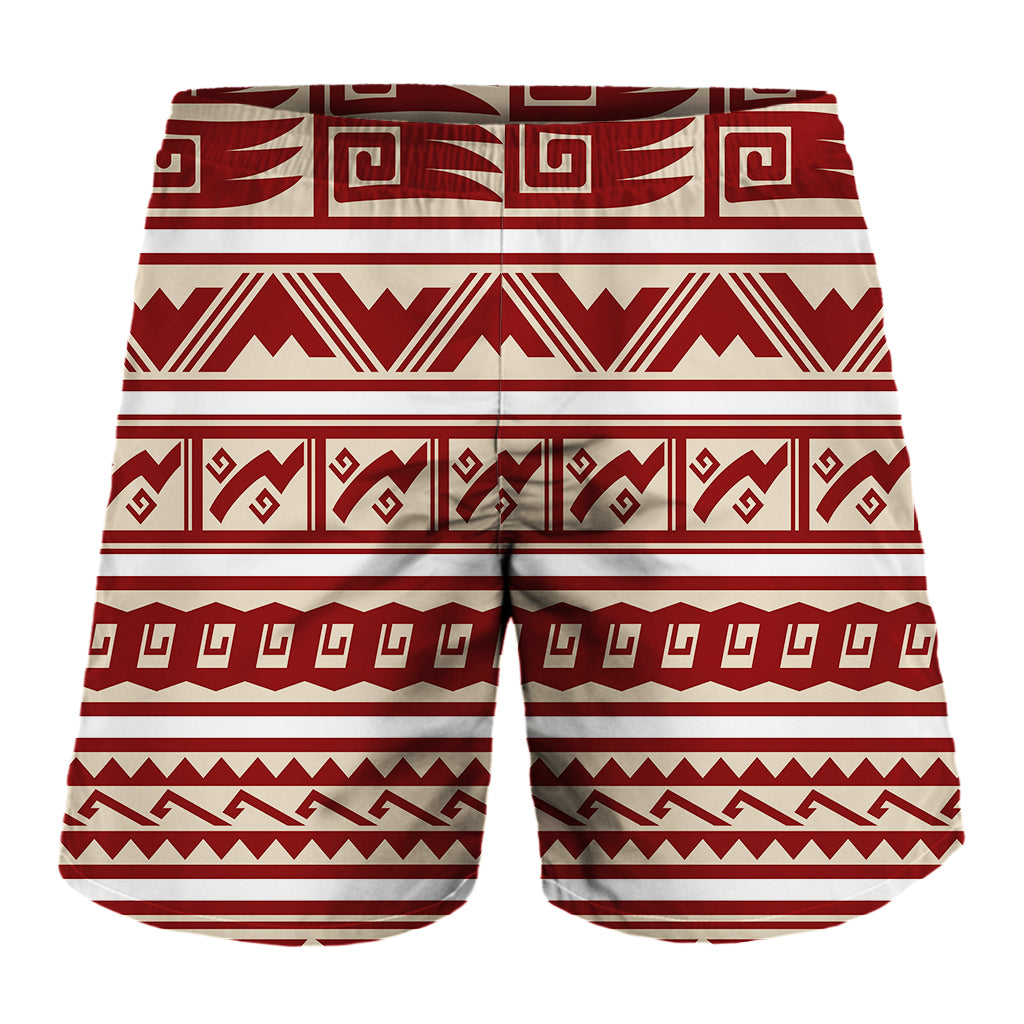 Red And Beige Southwestern Pattern Print Men's Shorts