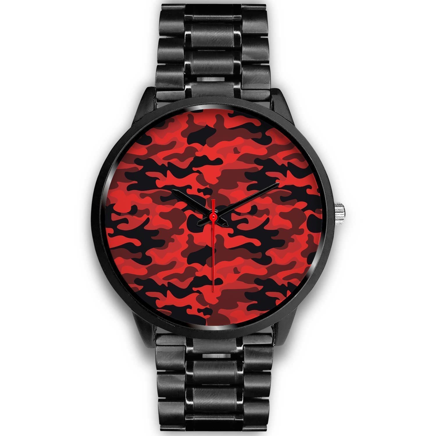 Red And Black Camouflage Print Black Watch