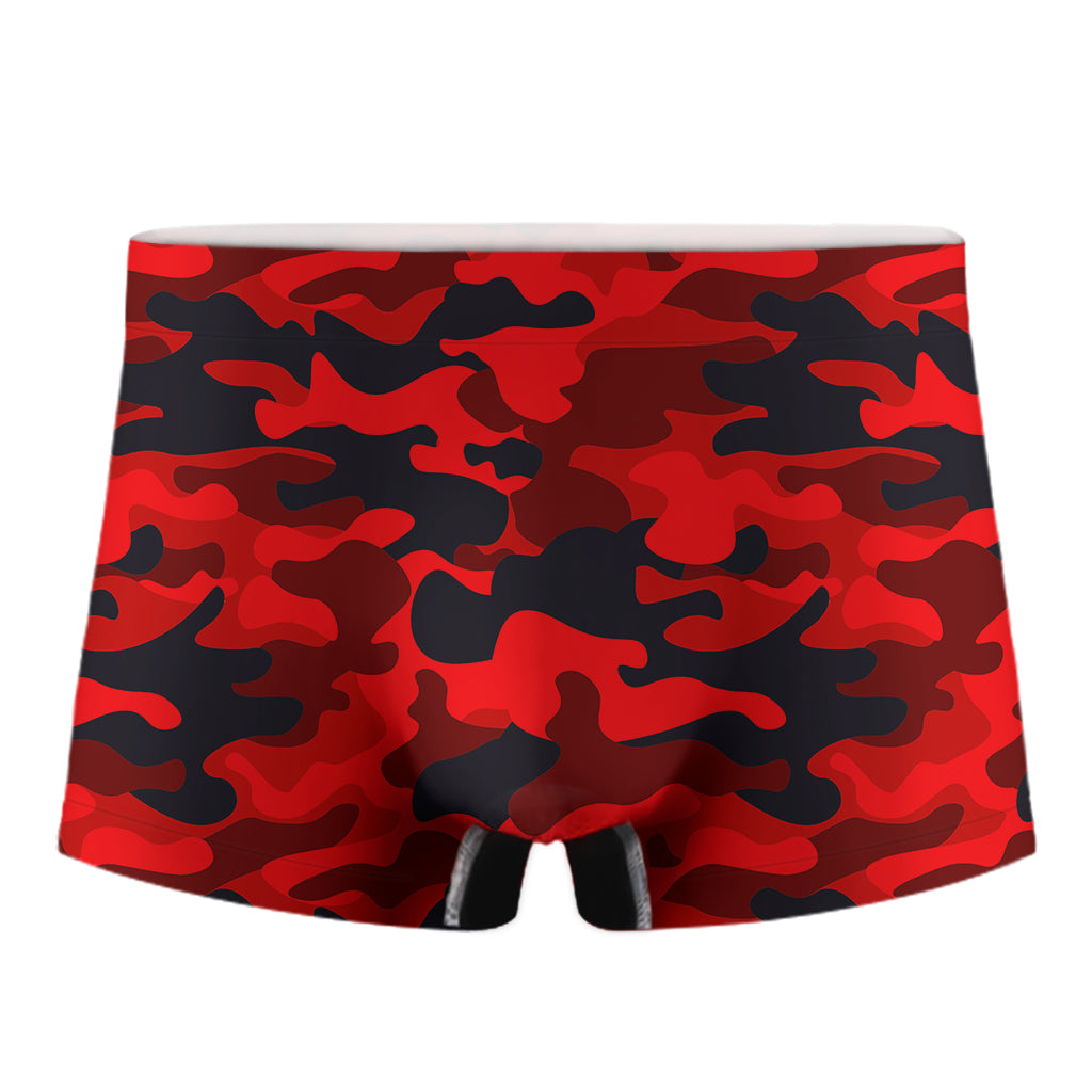Red And Black Camouflage Print Men's Boxer Briefs