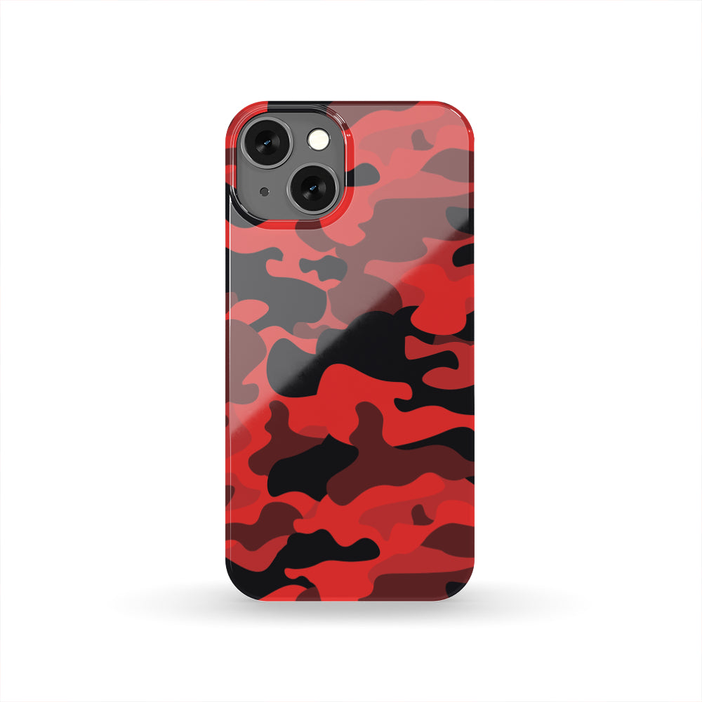 Red And Black Camouflage Print Phone Case