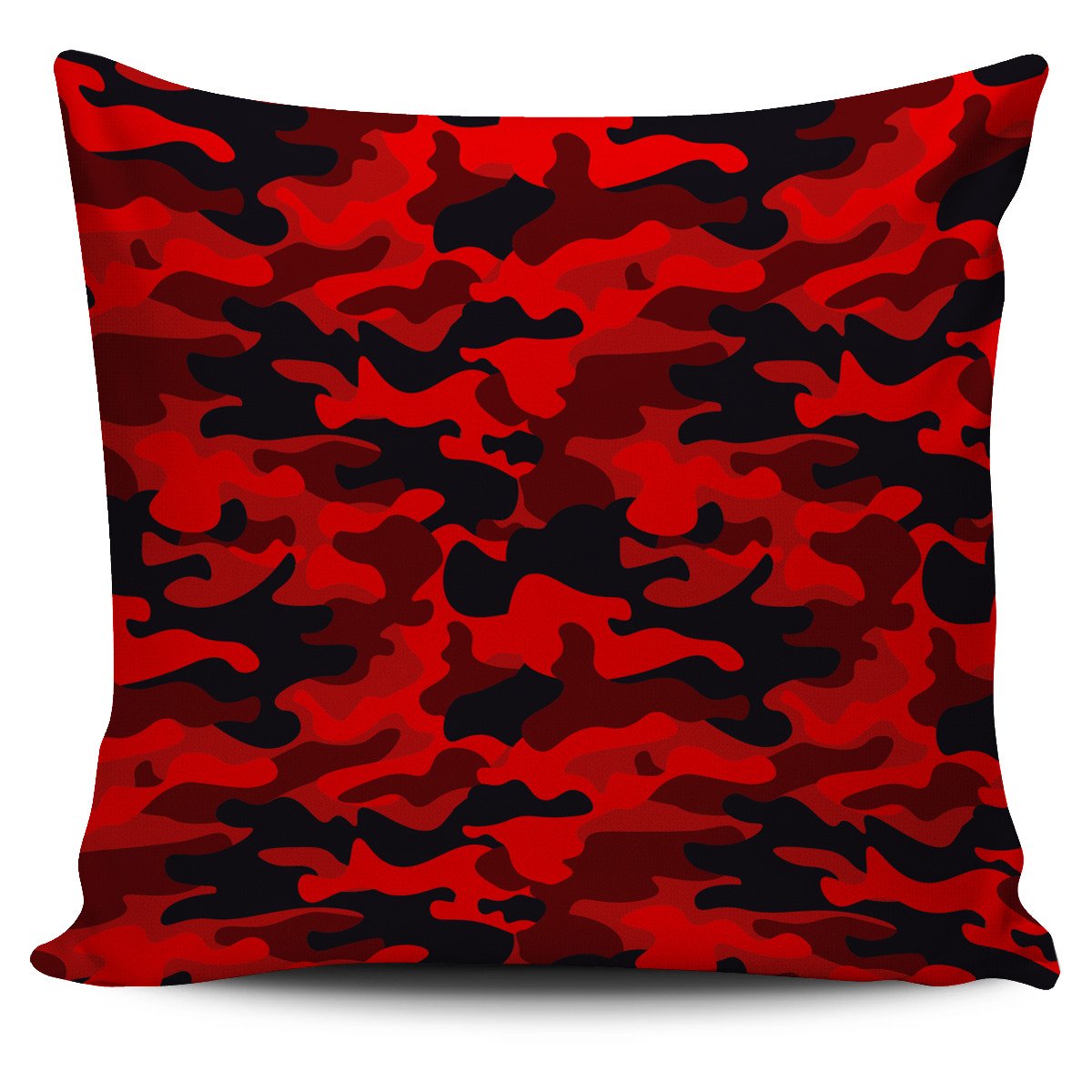 Red And Black Camouflage Print Pillow Cover