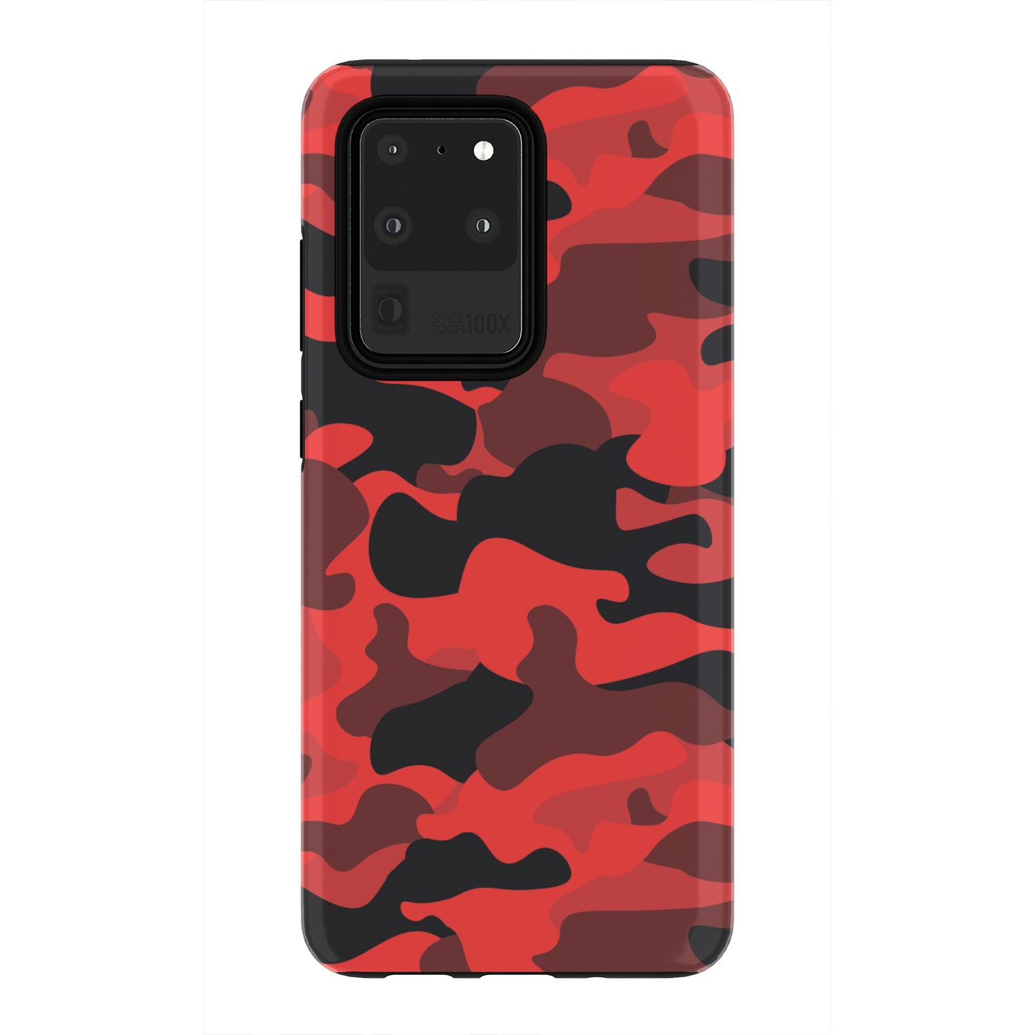 Red And Black Camouflage Print Tough Phone Case