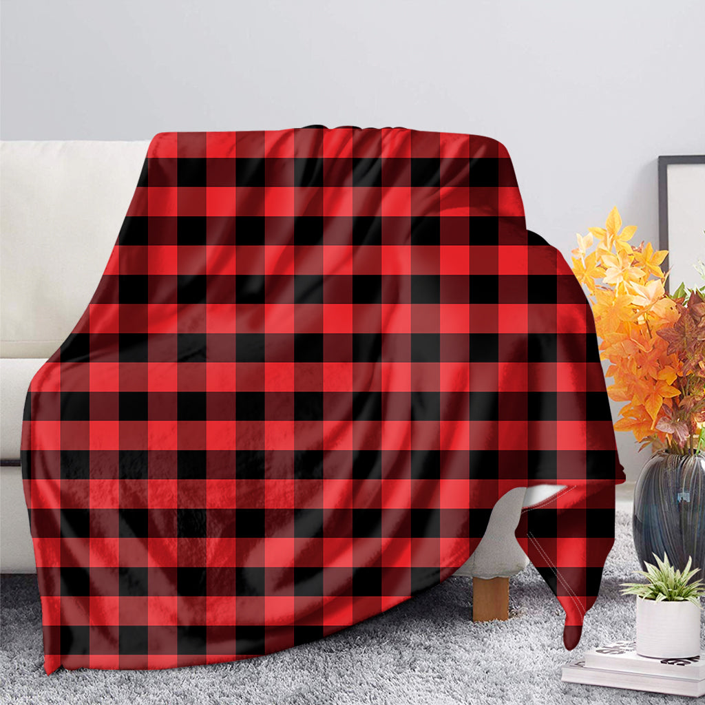 Red And Black Check Pattern Print Blanket