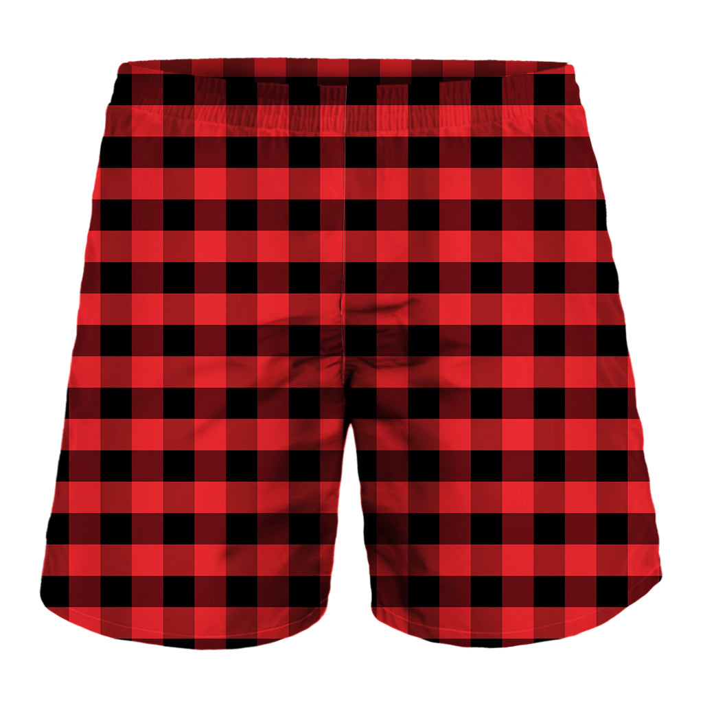 Red And Black Check Pattern Print Men's Shorts