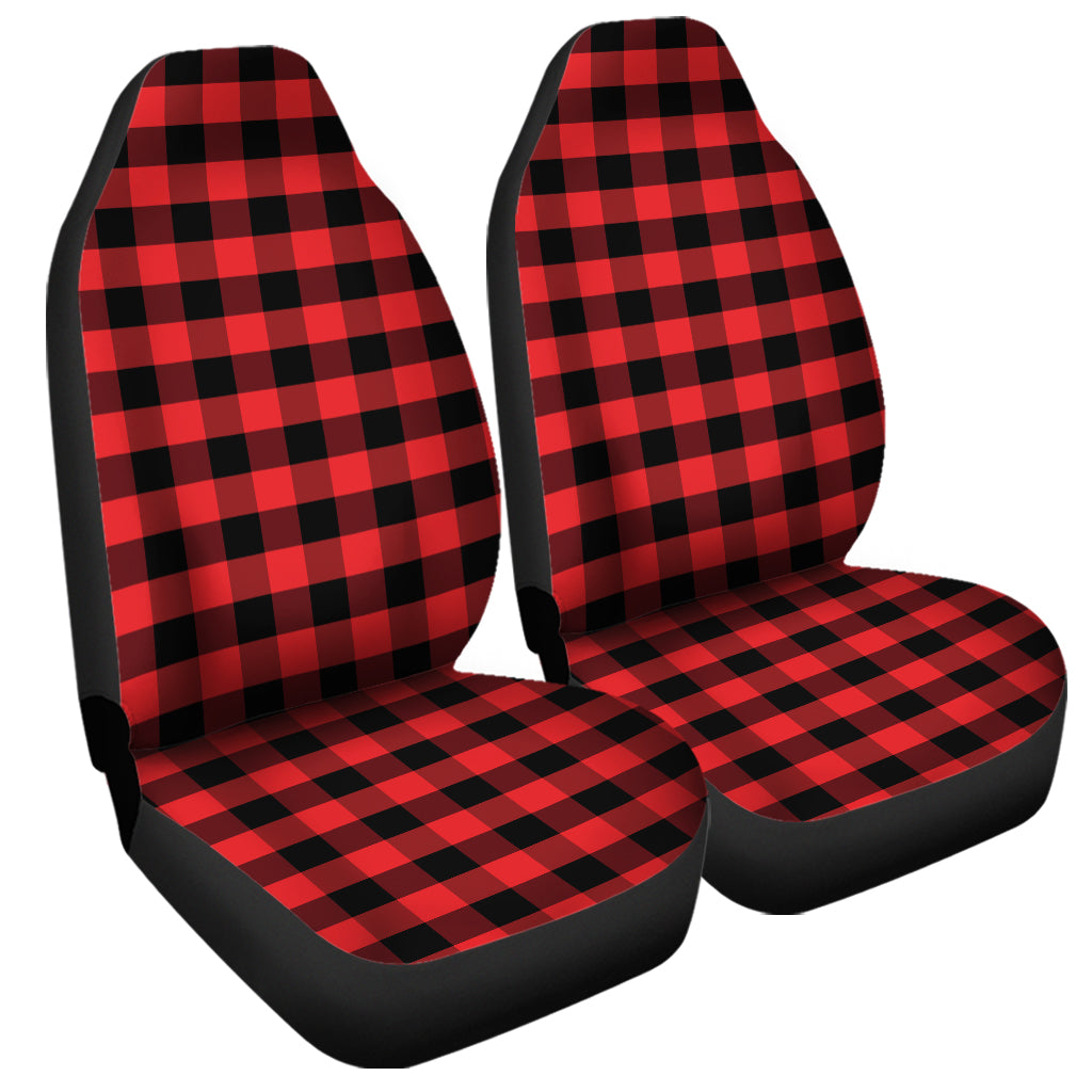 Red And Black Check Pattern Print Universal Fit Car Seat Covers