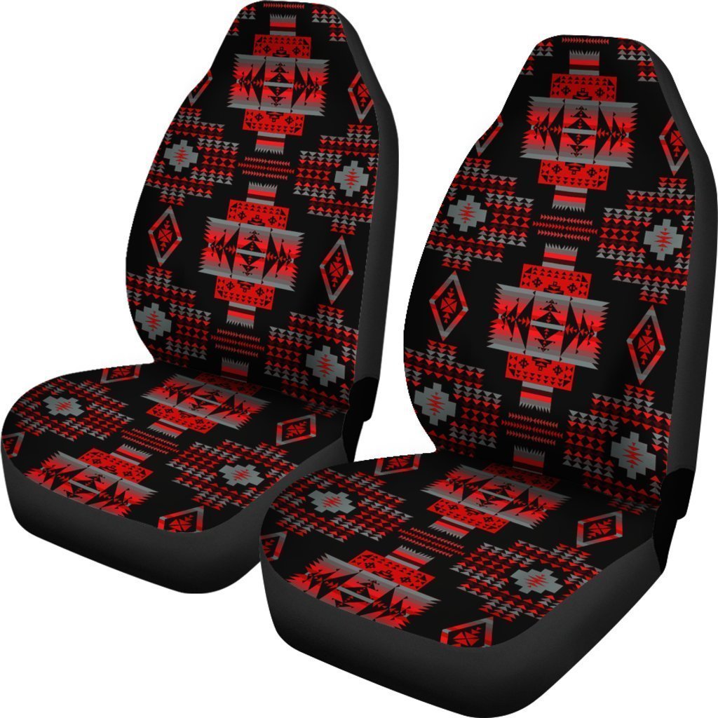 Red And Black Native Tribal Universal Fit Car Seat Covers