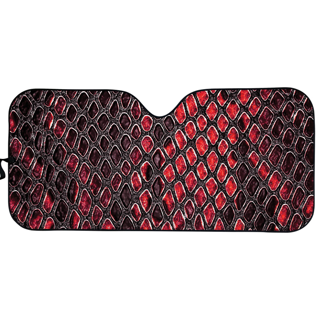 Red And Black Snakeskin Print Car Sun Shade