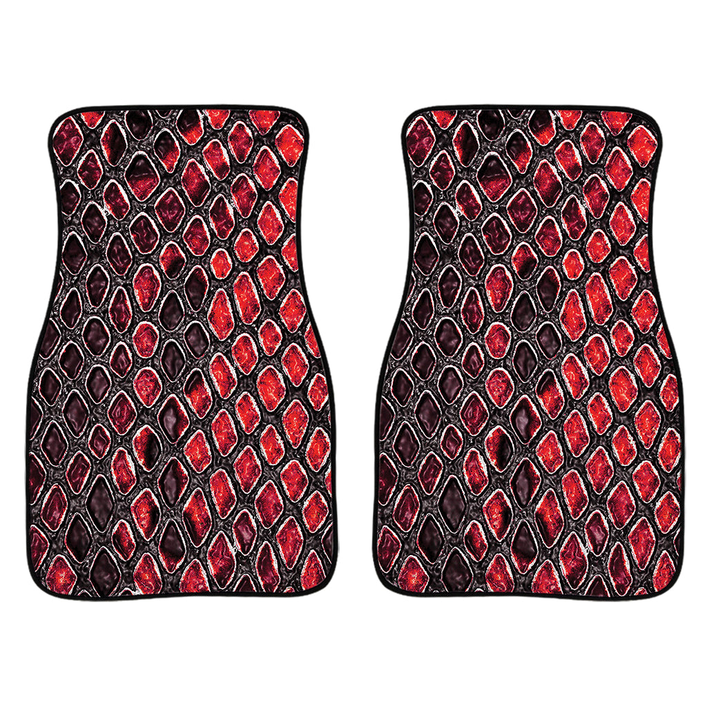 Red And Black Snakeskin Print Front Car Floor Mats