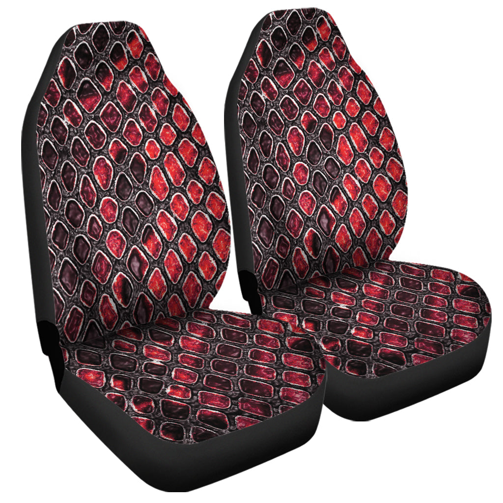 Red And Black Snakeskin Print Universal Fit Car Seat Covers