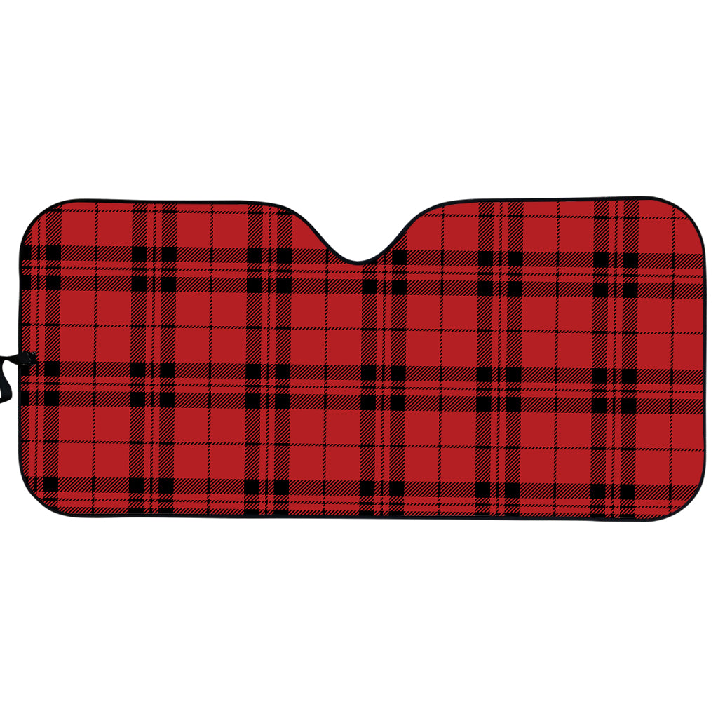 Red And Black Tartan Pattern Print Car Sun Shade