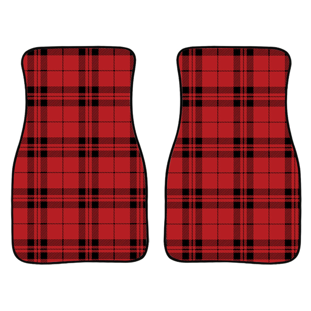 Red And Black Tartan Pattern Print Front Car Floor Mats