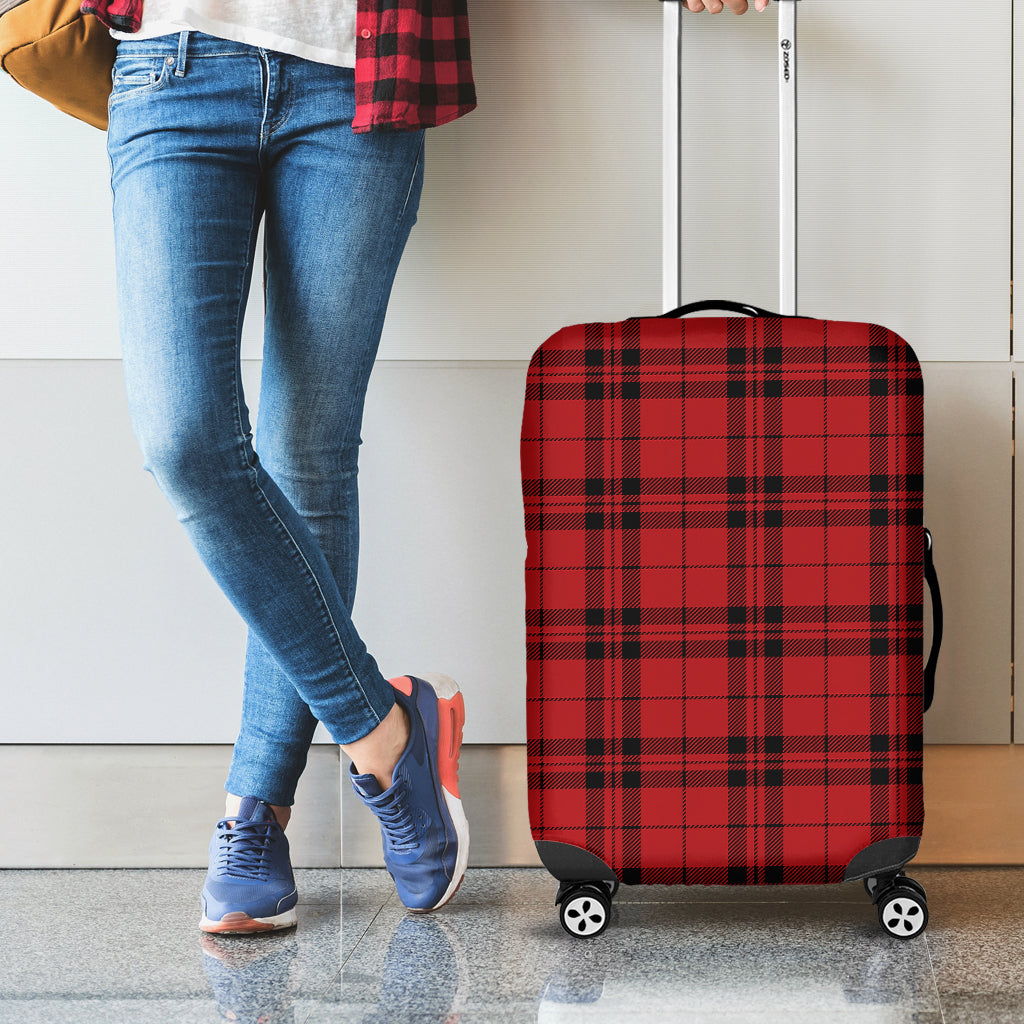 Red And Black Tartan Pattern Print Luggage Cover