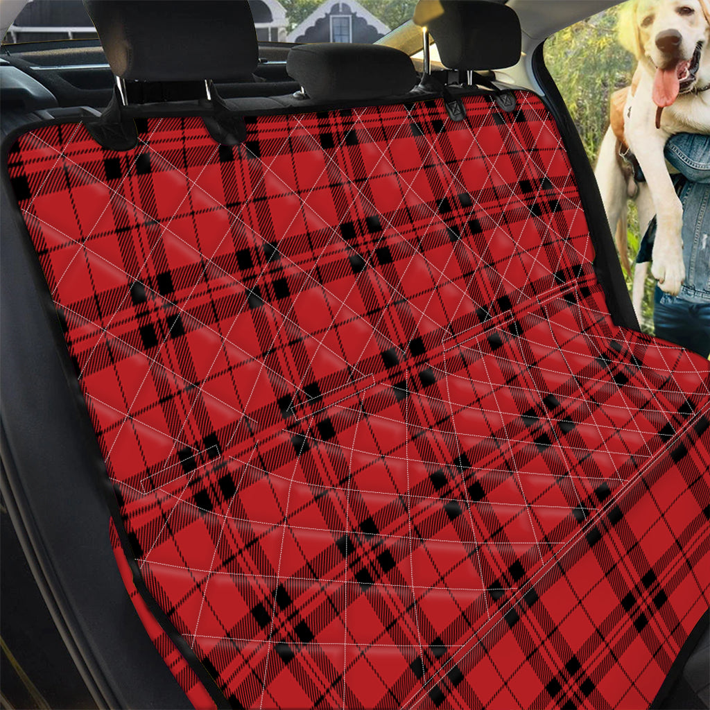 Red And Black Tartan Pattern Print Pet Car Back Seat Cover