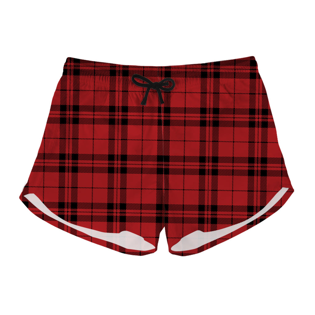 Red And Black Tartan Pattern Print Women's Shorts