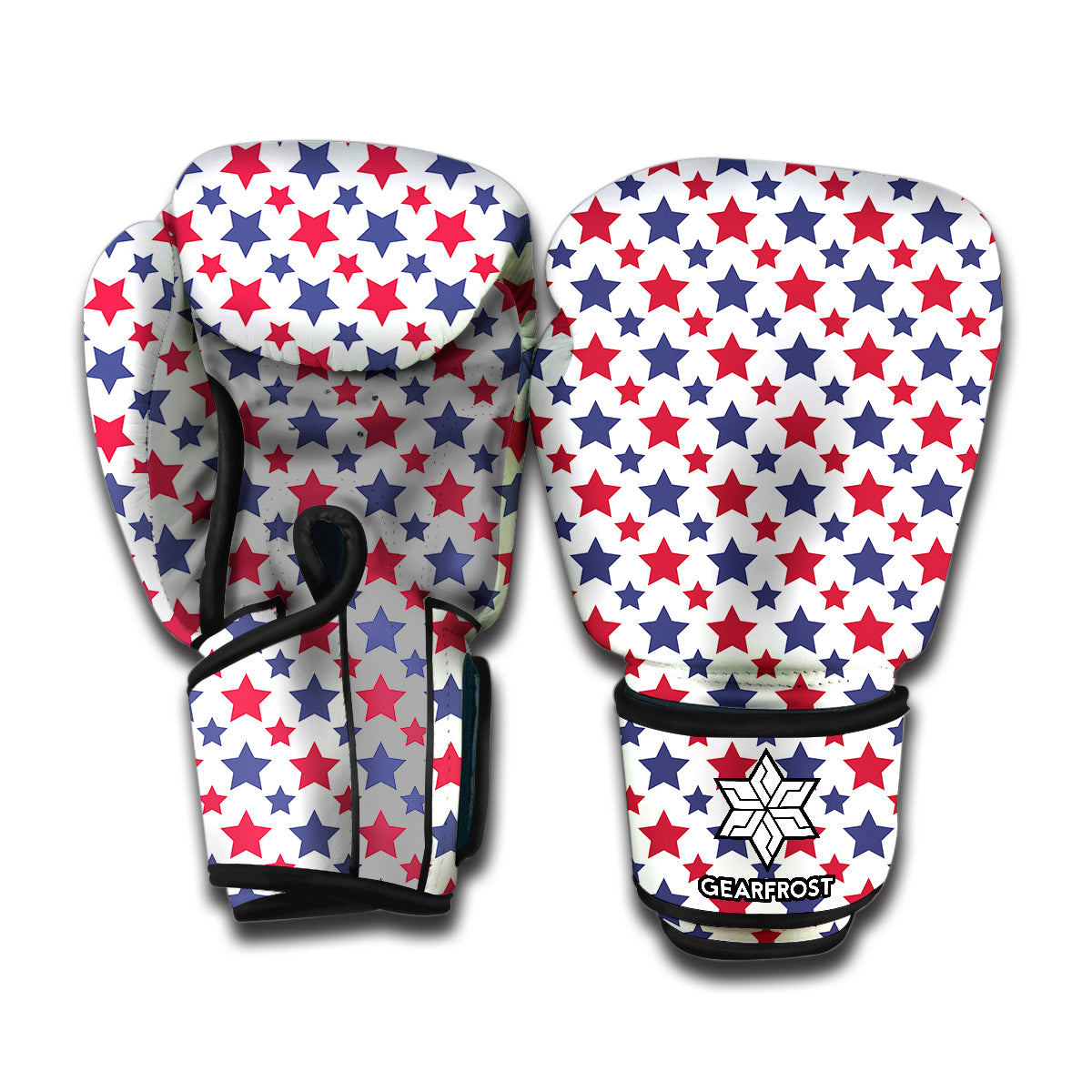 Red And Blue American Star Pattern Print Boxing Gloves