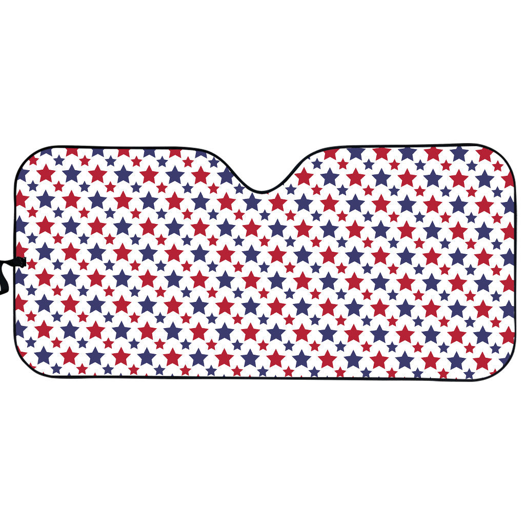 Red And Blue American Star Pattern Print Car Sun Shade