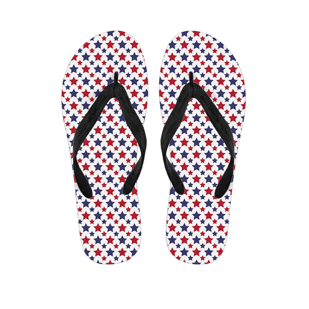 Red And Blue American Star Pattern Print Flip Flops