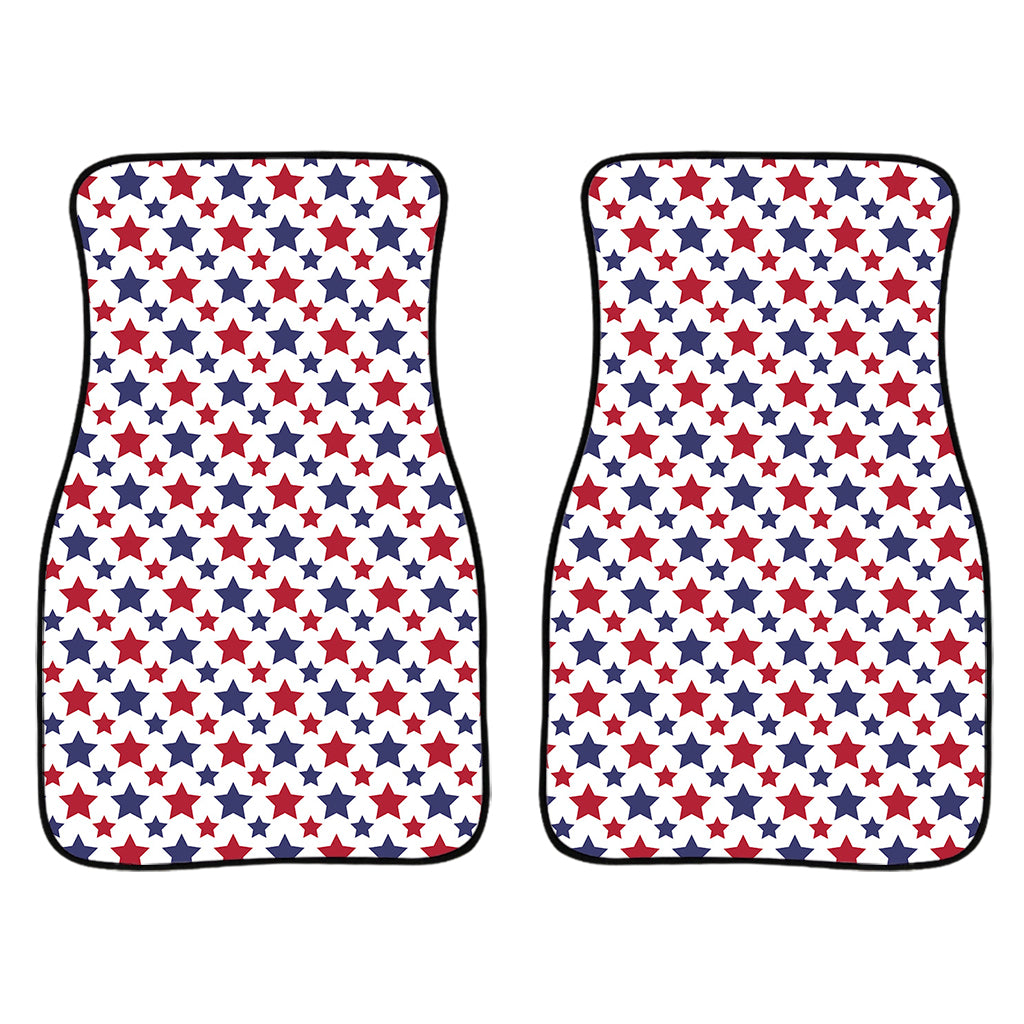 Red And Blue American Star Pattern Print Front Car Floor Mats