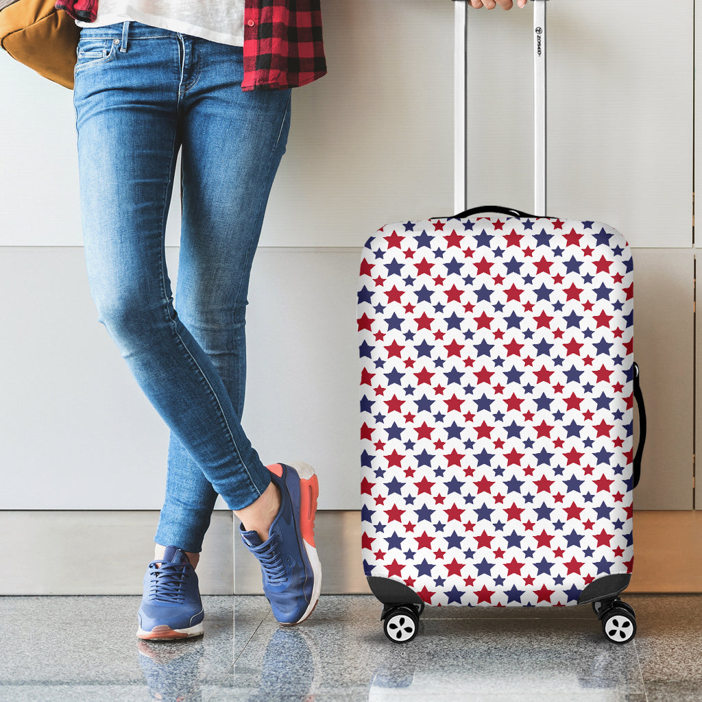 Red And Blue American Star Pattern Print Luggage Cover