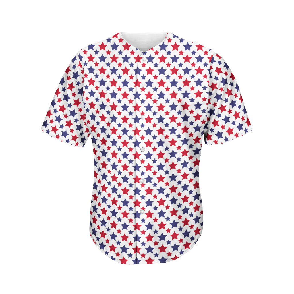 Red And Blue American Star Pattern Print Men's Baseball Jersey