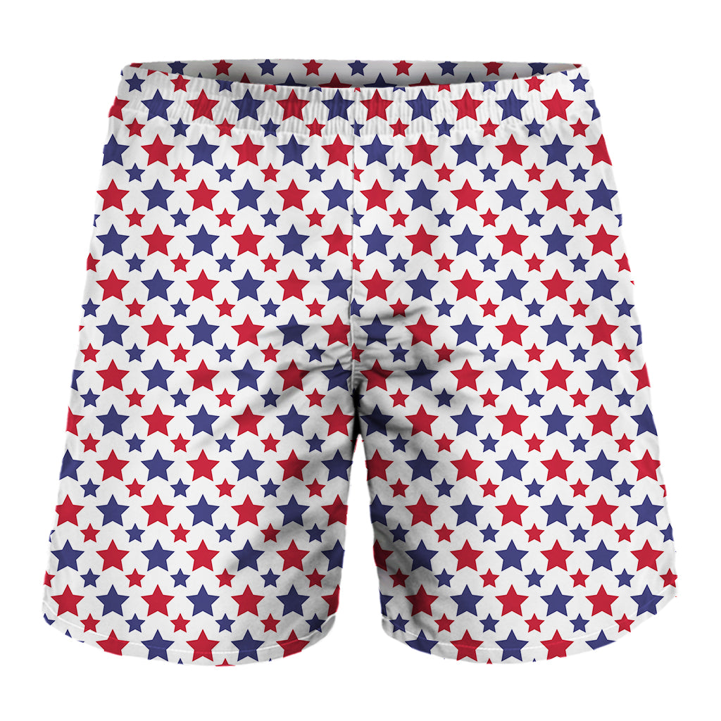 Red And Blue American Star Pattern Print Men's Shorts