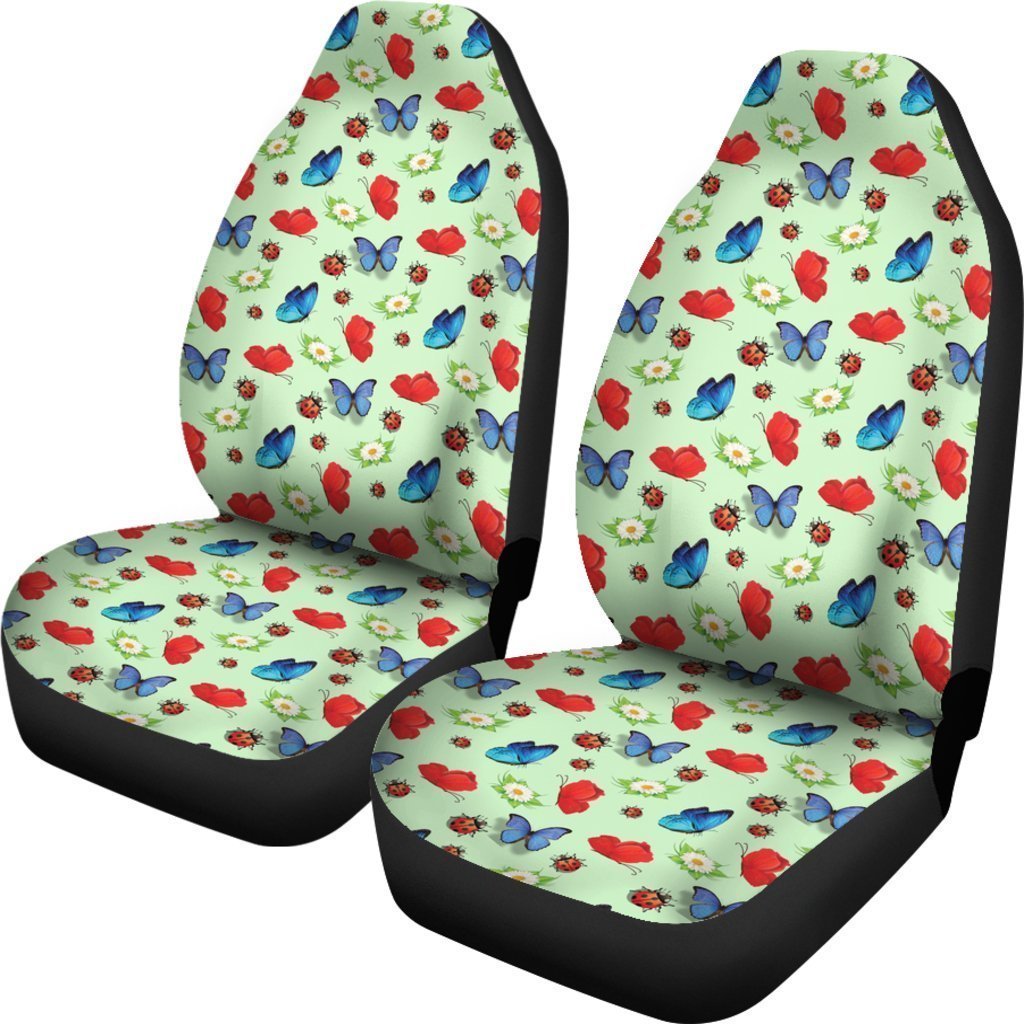 Red And Blue Butterfly Universal Fit Car Seat Covers