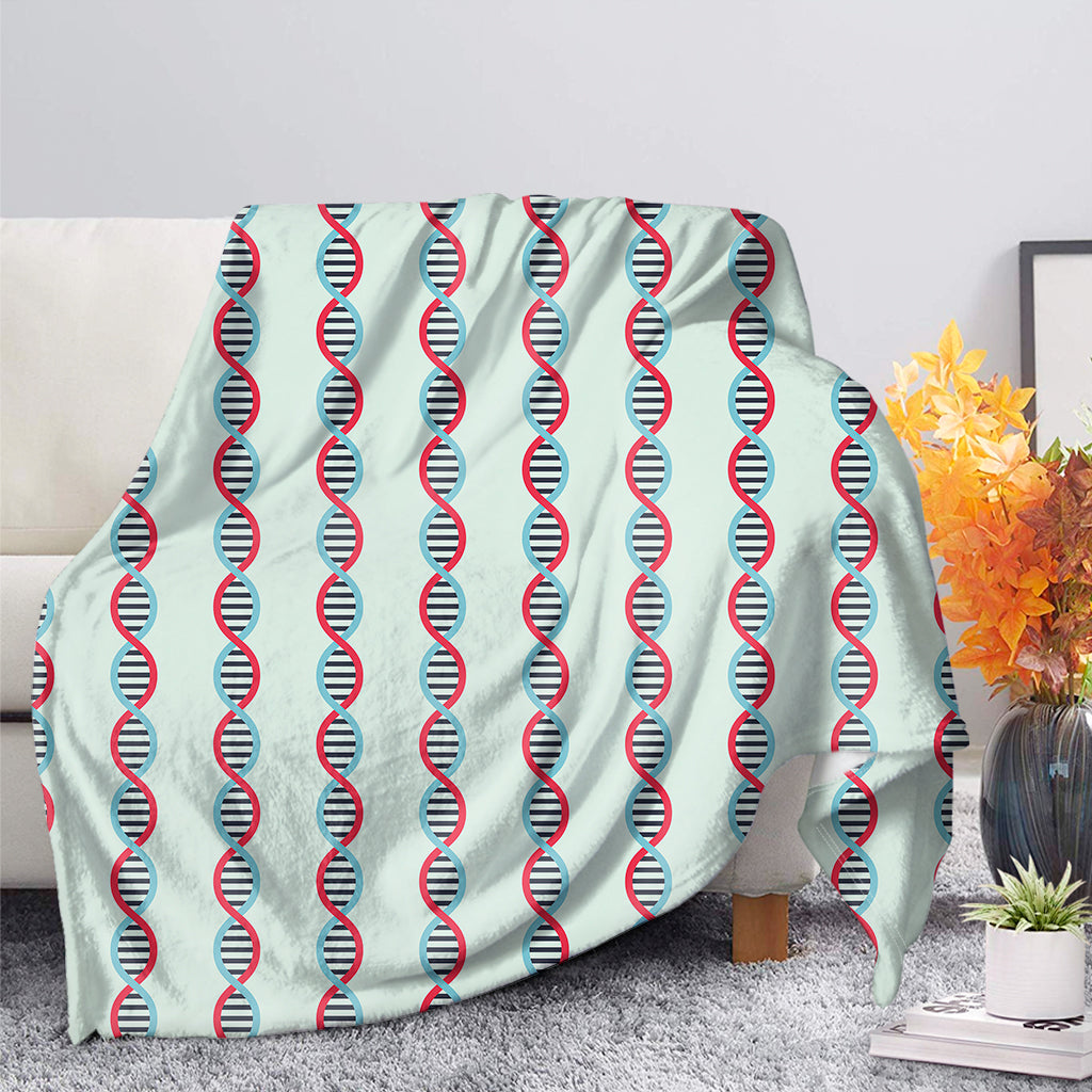 Red And Blue DNA Pattern Print Blanket