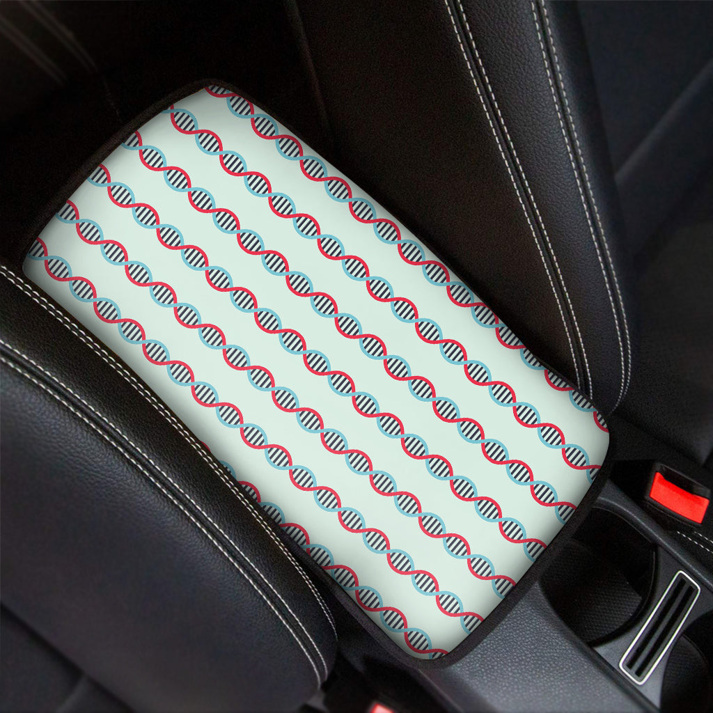 Red And Blue DNA Pattern Print Car Center Console Cover