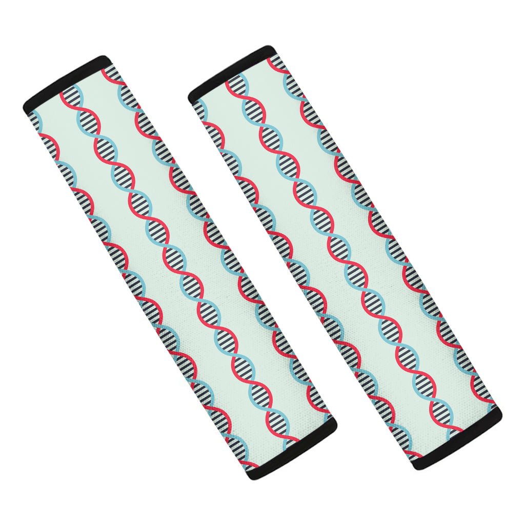 Red And Blue DNA Pattern Print Car Seat Belt Covers