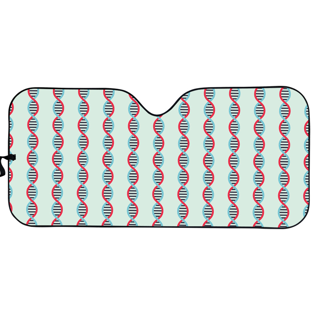 Red And Blue DNA Pattern Print Car Sun Shade