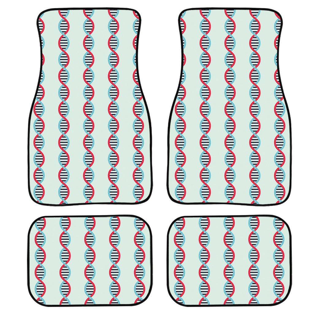 Red And Blue DNA Pattern Print Front and Back Car Floor Mats