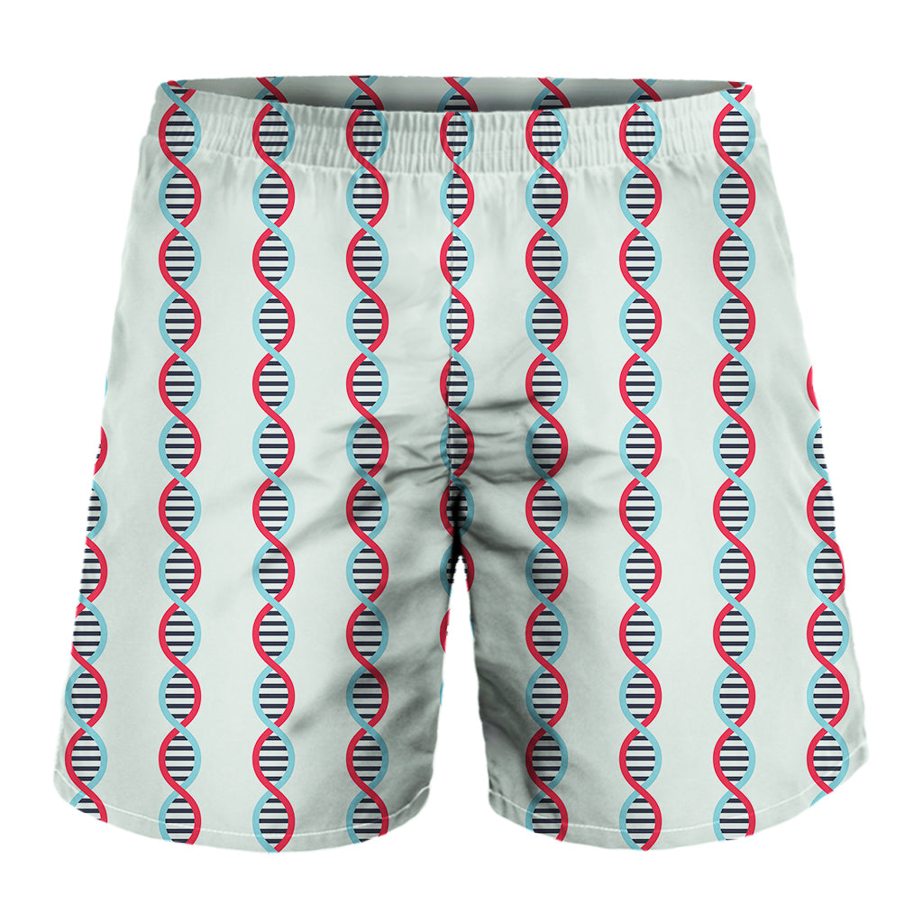 Red And Blue DNA Pattern Print Men's Shorts